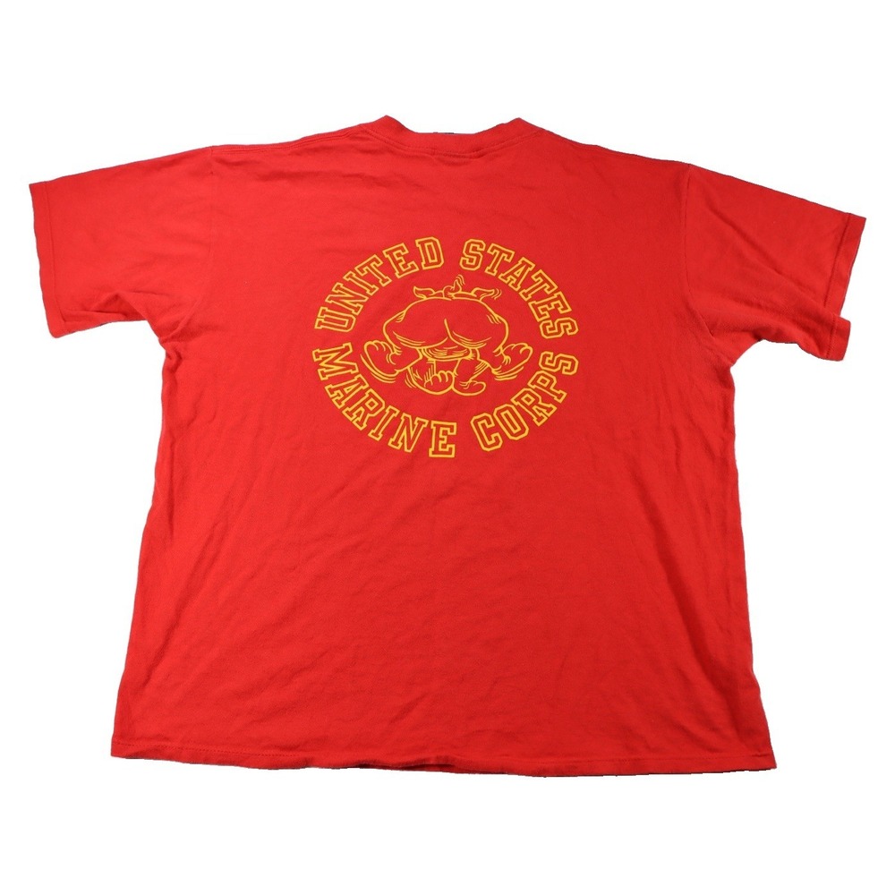 Vintage 90s USMC Marine Corps Bulldog T Shirt L Soffe Choice Red Devil Dog USA - Picture 5 of 6